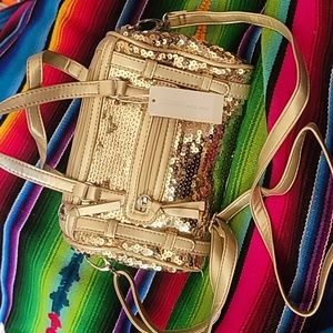 Gold sequin New York & Company cross body bag